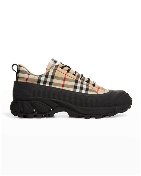 burberry arthur vintage check cotton sneakers|Burberry Check high top sneakers.